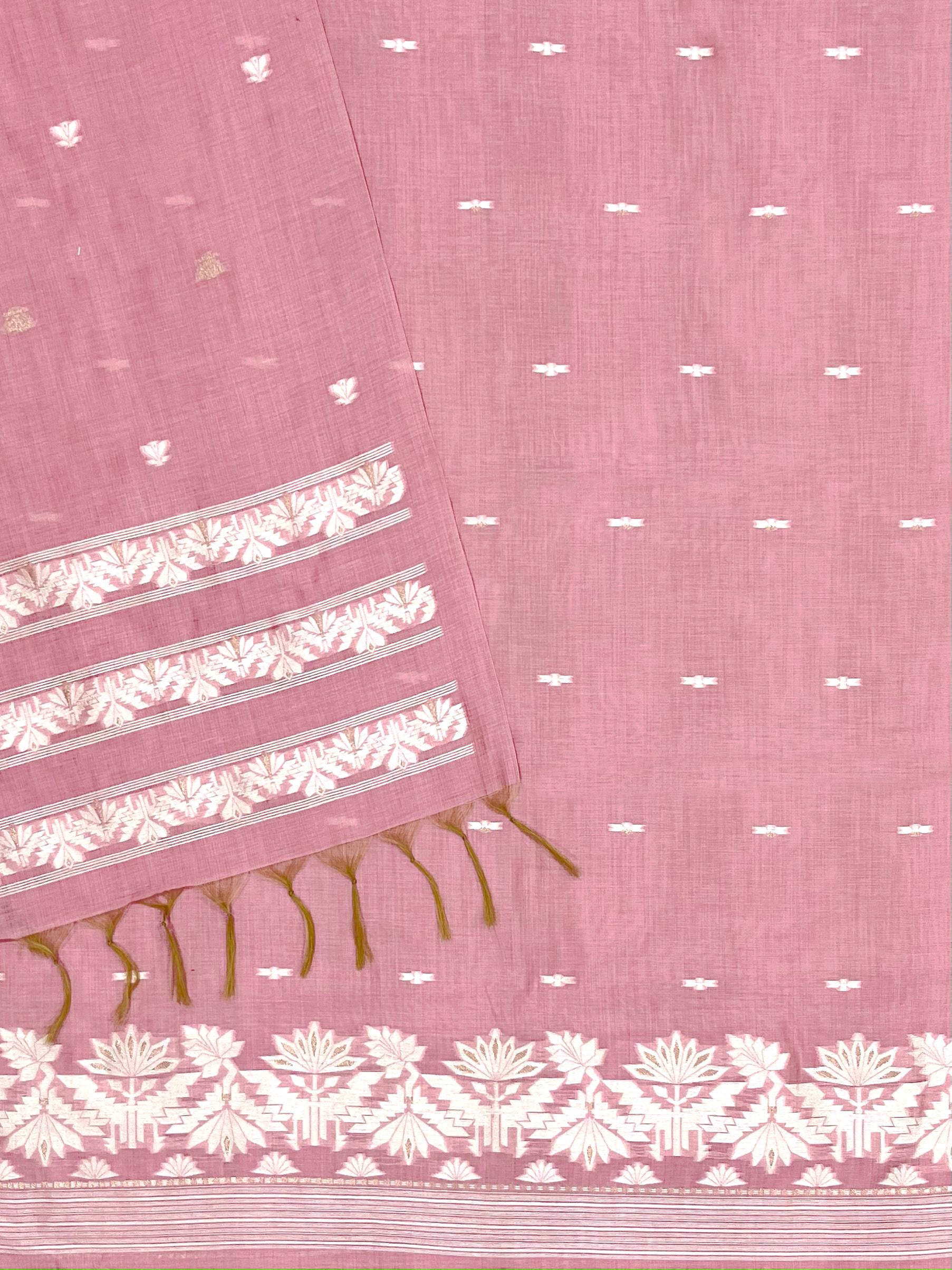 Baby Pink Pure Soft Linen Cotton Embroidered Work Unstitched Dress Material