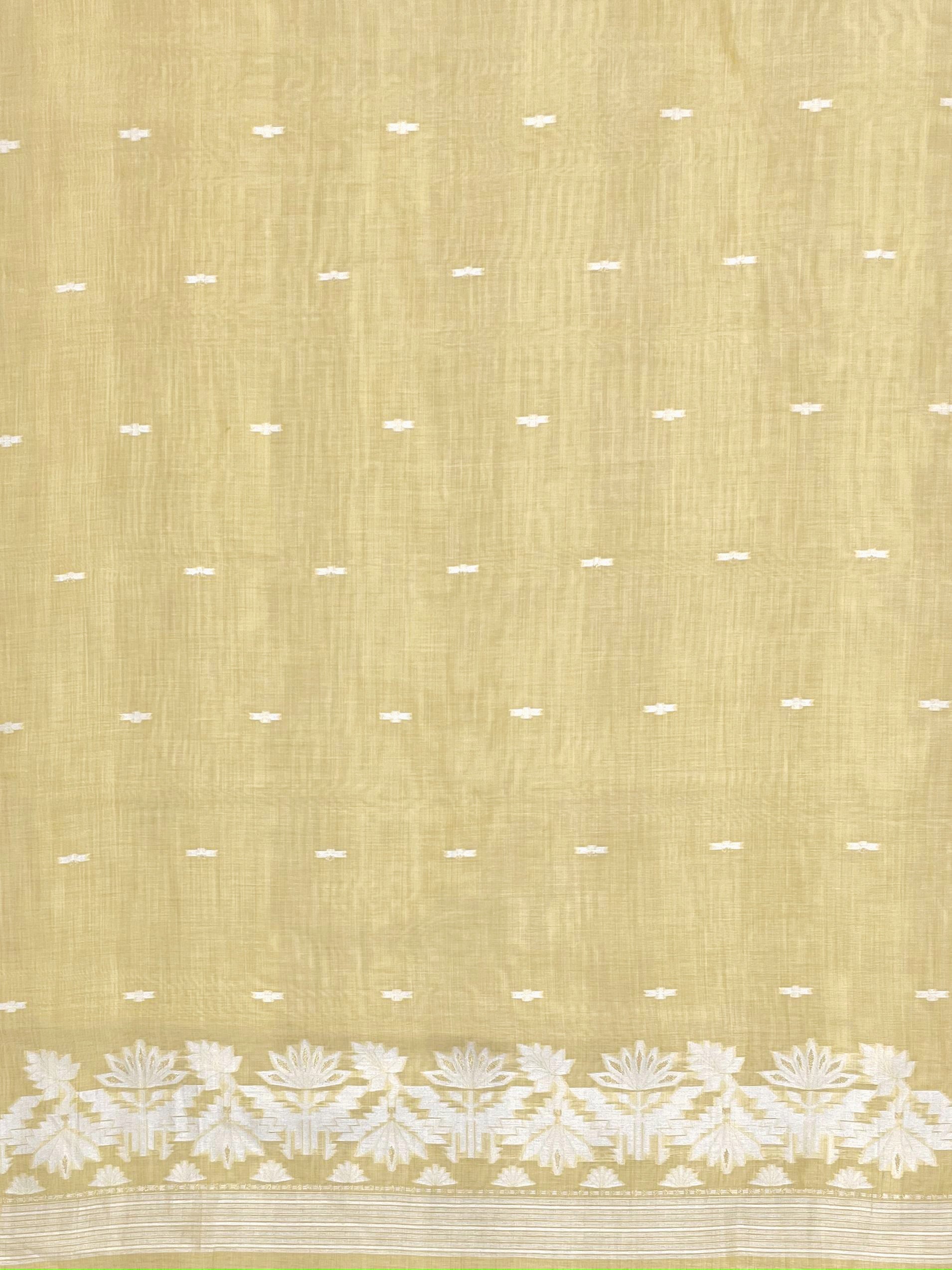 Yellow Pure Soft Linen Cotton Embroidered Work Unstitched Dress Material