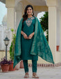 Rama Roman Silk Coding Embroidery With Sequins Meena Work Suit Set