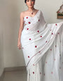 Fabulous One Minute Ready To Wear White Georgette Saree