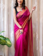 Floret One Minute Ready To Wear Dark Pink Chiffon Silk Saree