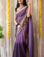 Dreamy One Minute Ready To Wear Lavender Chiffon Silk Saree