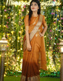 Divine One Minute Ready To Wear Orange Chiffon Silk Saree