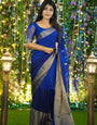 Classique One Minute Ready To Wear Royal Blue Chiffon Silk Saree