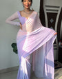 Allure One Minute Ready To Wear Lavender And Pink Georgette Saree