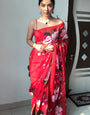 Embrace One Minute Ready To Wear Red Organza Saree