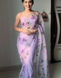 Gossamer One Minute Ready To Wear Lavender Organza Saree