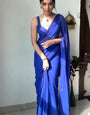 Adorn One Minute Ready To Wear Blue Georgette Saree