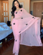 Bloomery One Minute Ready To Wear Pink Georgette Saree