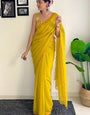 Festiva One Minute Ready To Wear Yellow Georgette Saree