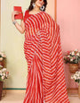 Bloom One Minute Ready To Wear Red Georgette Saree