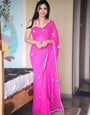 Angelite One Minute Ready To Wear Dark Pink Georgette Saree