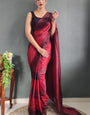 Charisma One Minute Ready To Wear Maroon Nylon Silk Saree