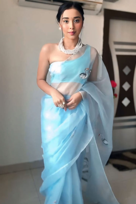 Gorgeous One Minute Ready To Wear Vault Organza Silk Saree
