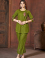 Mahendi Heavy Rayon Embroidery Thread Work Co-Ords Set