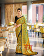 Varnika Yellow Modal Silk Ajrakh Natural Print saree