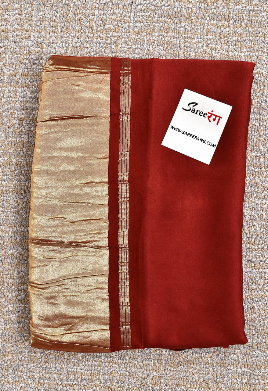 Fabulous  Plain Pure Modal Gajji Silk Saree With Zari Pallu Natural dyeing Saree