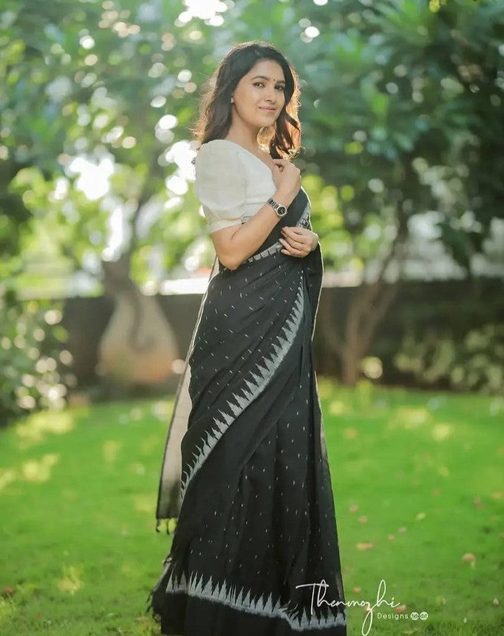 Faultless One Minute Ready To Wear Charcoal Pure Soft Silk Saree