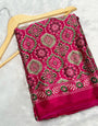 Akruti rani Modal Silk Ajrakh Natural Print Saree