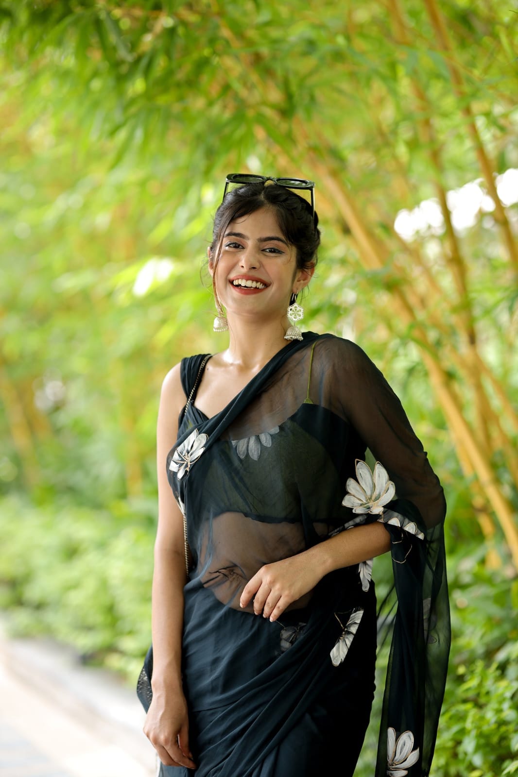 Graceous One Minute Ready To Wear Black Georgette Saree