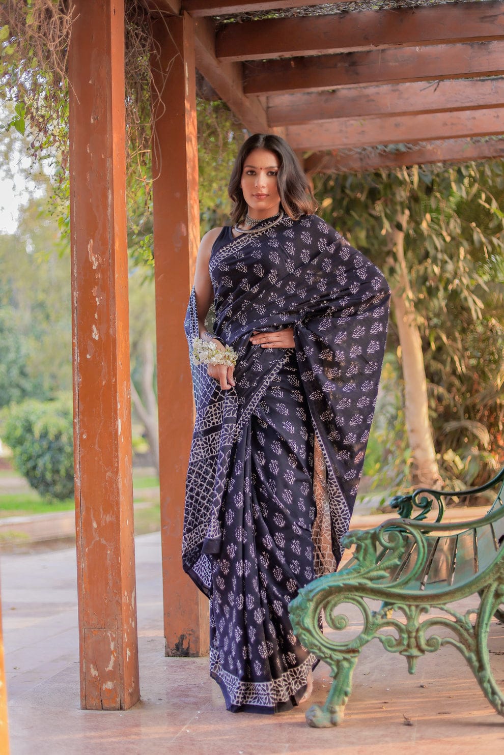 Petaline One Minute Ready To Wear Blue Pure Soft Linen Silk Saree
