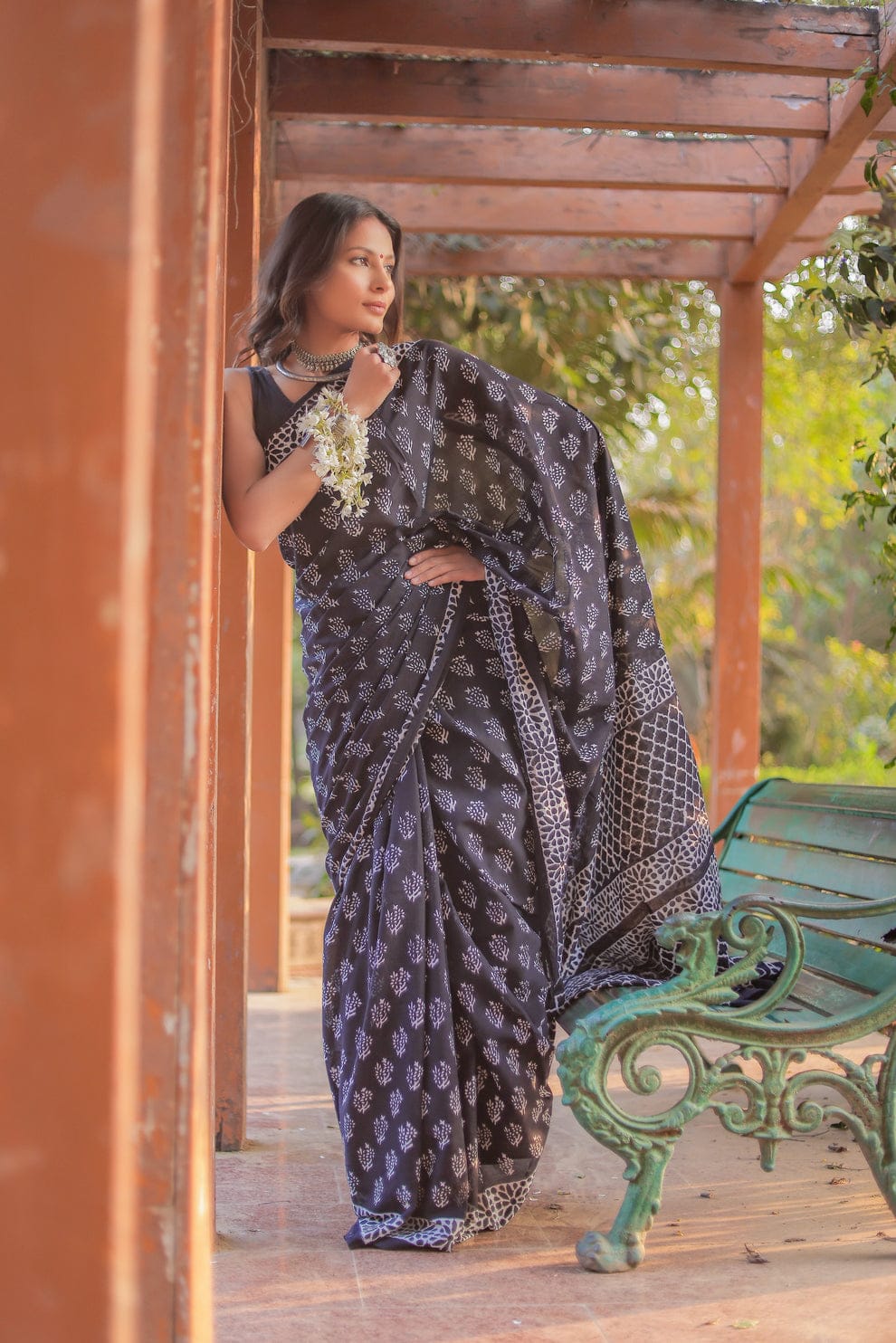Petaline One Minute Ready To Wear Blue Pure Soft Linen Silk Saree