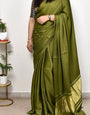 Beautique  Plain Pure Modal Gajji Silk Saree With Zari Pallu Natural dyeing Saree