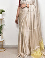 Delightful Plain Pure Modal Gajji Silk Saree With Zari Pallu Natural dyeing Saree