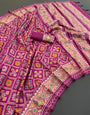 Lavish Wine Pure Look Soft Silk Patola Saree
