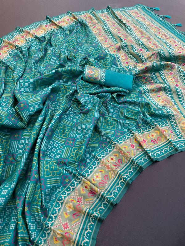 Rama Pure Look Soft Silk Bandhani Patola Saree