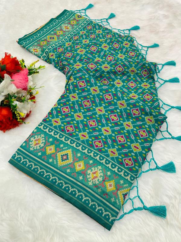 Green Pure Look Soft Silk Patola Saree