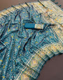 Signature Indigo Rama Pure Look Soft Silk Patola Saree