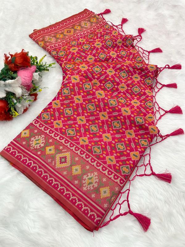 Rani Pure Look Soft Silk Patola Saree
