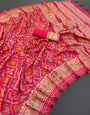 Opulent Pink Pure Look Soft Silk Patola Saree