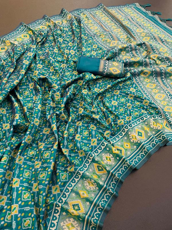 Green Pure Look Soft Silk Patola Saree
