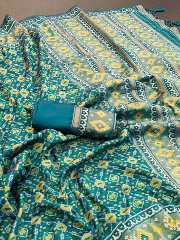 Green Pure Look Soft Silk Patola Saree