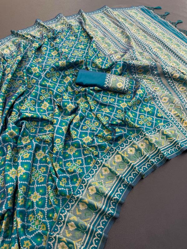 Profusion Indigo Pure Look Soft Silk Patola Saree