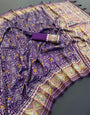 Comfort Purple Pure Look Soft Silk Patola Saree