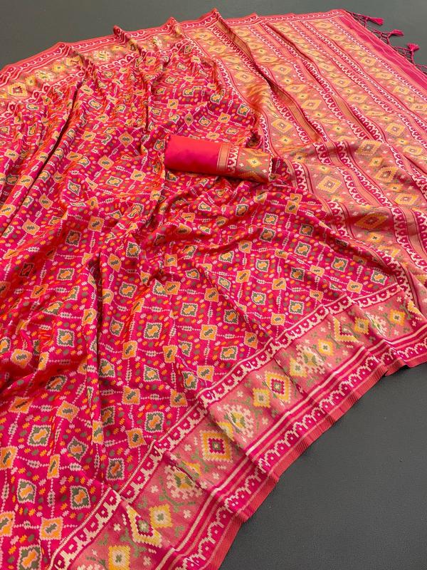 Rani Pure Look Soft Silk Patola Saree