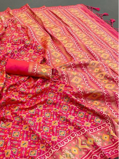 Rani Pure Look Soft Silk Patola Saree