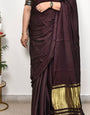 Glowish  Plain Pure Modal Gajji Silk Saree With Zari Pallu Natural dyeing Saree