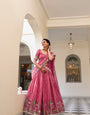 Pink Sequins and Thread Embroidery Work Lehenga Choli