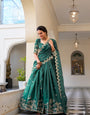 Green Sequins and Thread Embroidery Work Lehenga Choli