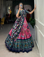 Pink Zari Weaving Pichwai With Patola Print Tussar Silk Lehenga Choli