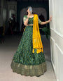 Green Zari Weaving Dola silk Lehenga Choli With Tassels