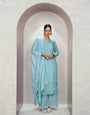 Tremendous Rama Georgette With Chikankari Embroidery work Suit Set
