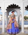 Lavender Weaving Zari Work With Lace Paithani Silk Lehenga Choli
