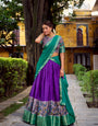 Purple Aastha Silk Printed With Zari Weaving Work Lehenga Choli
