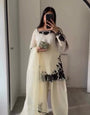 White Fendy Silk Thread With Sequnce Work Plazzo Set