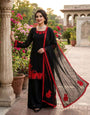Black Fendy Silk Thread With Sequnce Work Plazzo Set